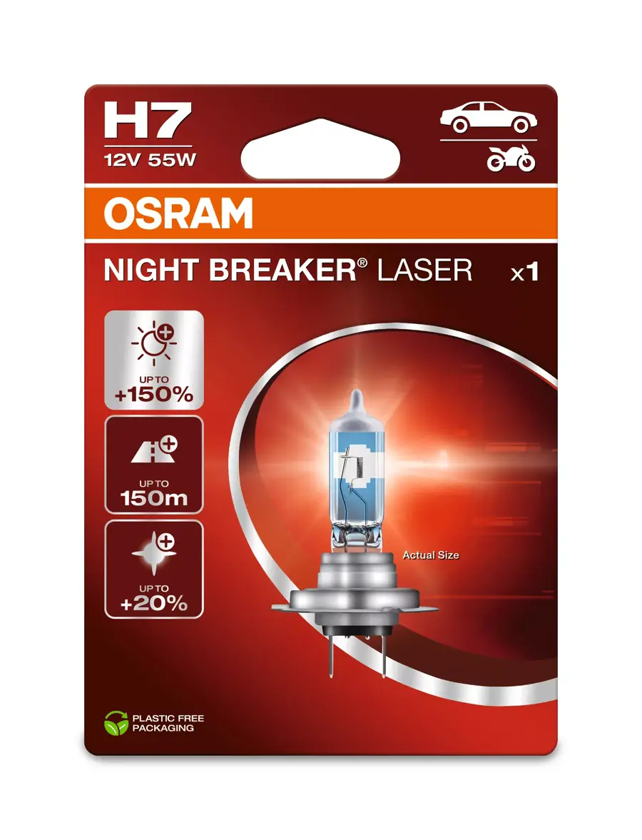 NIGHT-BREAKER-LASER-H7-64210NL-1BL H7 Osram Night Breaker Laser +150% 12V/55W (64210NL) - Image 1